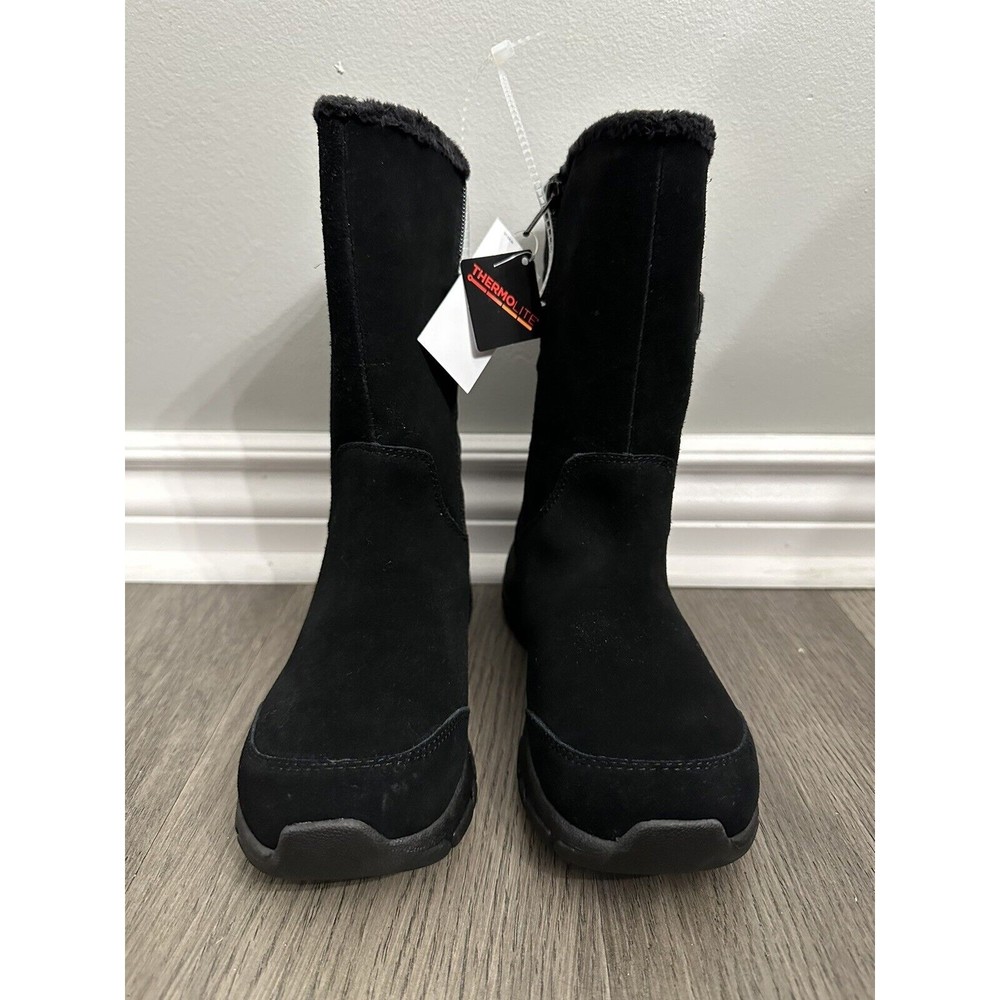 Lands End Black Thermolite Winter Boots Women’s 6.5